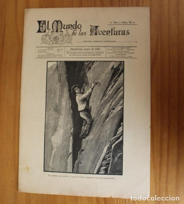 Coleccionismo de revistas y peri&oacute;dicos: EL MUNDO DE LAS AVENTURAS 34, MAYO 1893 REVISTA SEMANAL ILUSTRADA BARCELONA. CUENTOS DEL NIAGARA...