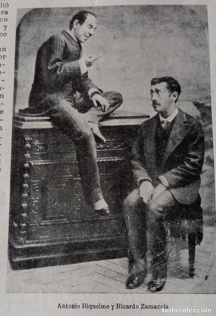 Sammeln von Zeitschriften und Zeitungen: RICARDO ZAMACOIS,ANTONIO RIQUELME,RAMON ROSSELL,MANUEL RODRIGUEZ - 1900 .