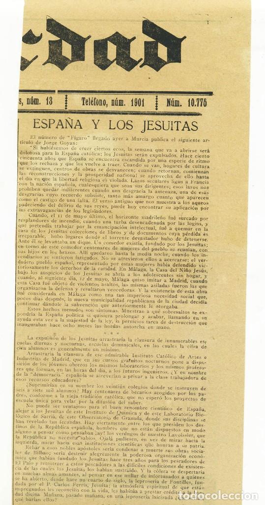 Colecionismo de Revistas e Jornais: ESPA&Ntilde;A Y LOS JESUITAS GEORGE GOYAN II REPUBLICA ARTICULO LA VERDAD ENERO 1932 RECORTE