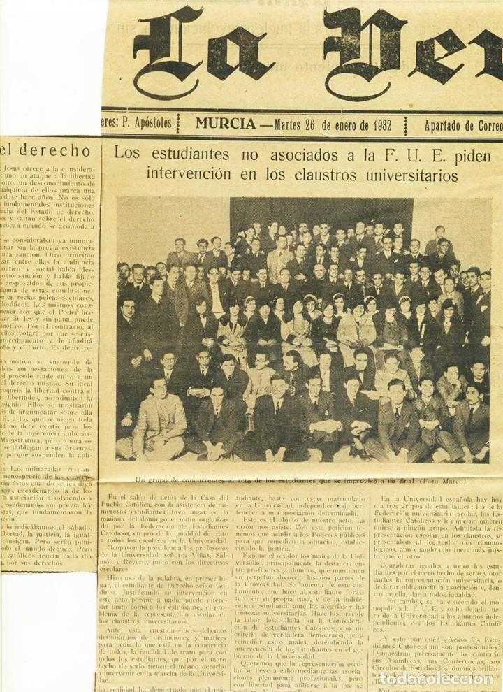 Colecionismo de Revistas e Jornais: ESTUDIANTES NO ASOCIADOS A F.U.E. PIDEN INTERVENCION EN CLAUSTROS UNIVERSITARIOS II REPUBLICA 1932