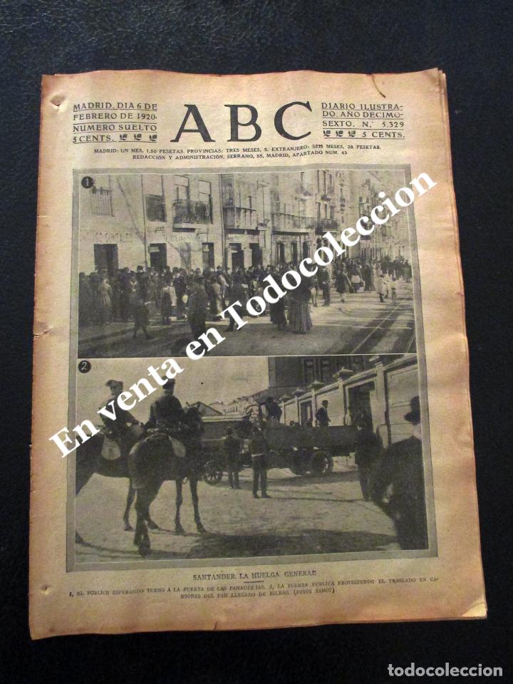 Coleccionismo de Revistas y Peri&oacute;dicos: SANTANDER 1920. HUELGA GENERAL. ABC. FEBRERO. CANTABRIA.