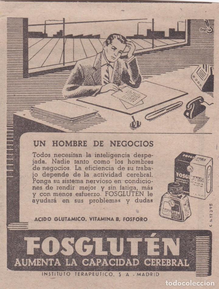 Collezionismo di Riviste e Giornali: PUBLICIDAD 1951. ANUNCIO FOSGLUTEN
