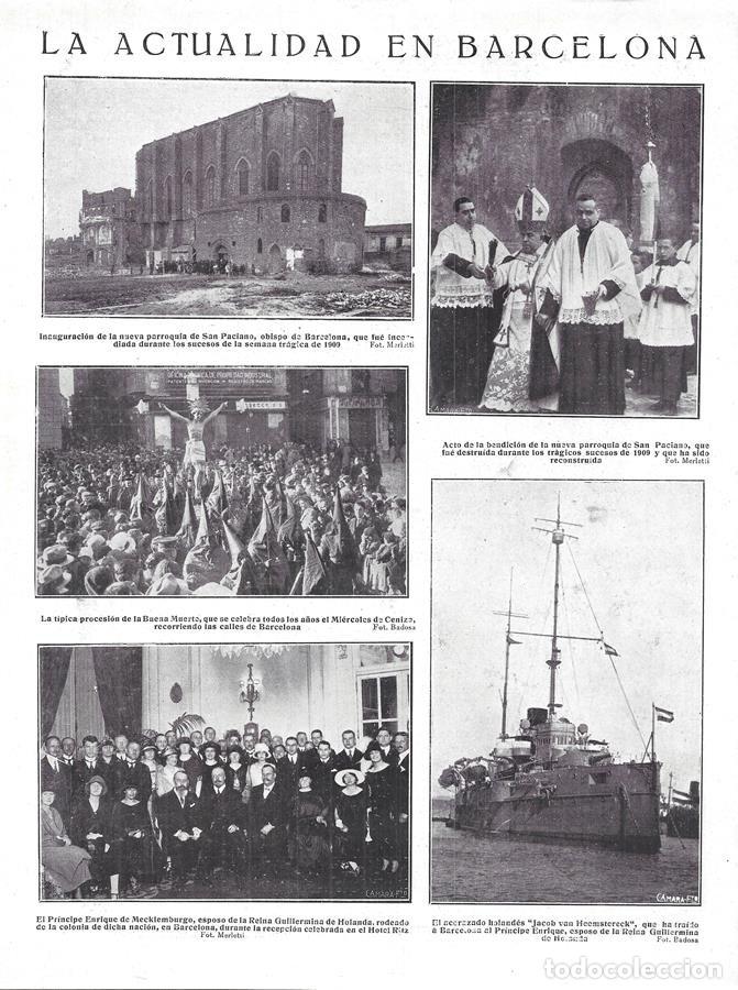 Coleccionismo de Revistas y Peri&oacute;dicos: 1924 HOJA REVISTA BARCELONA RE INAUGURACI&Oacute;N PARROQUIA DE SAN PACIANO INCENDIADA EN LA SEMANA TR&Aacute;GICA