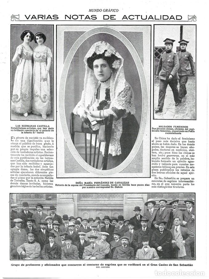 Coleccionismo de Revistas y Peri&oacute;dicos: 1912 HOJA REVISTA GRAN CASINO DE SAN SEBASTI&Aacute;N PROFESORES Y AFICIONADOS CONCURSO DE ESGRIMA