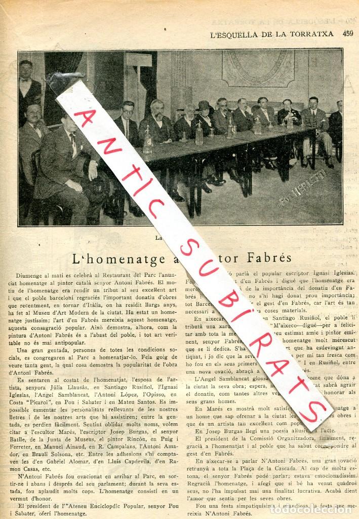 Coleccionismo de Revistas y Peri&oacute;dicos: REVISTA A&Ntilde;O 1926 ANTONI FABRES AMB SANTIAGO RUSI&Ntilde;OL URGELL BALDOMER GALOFRE