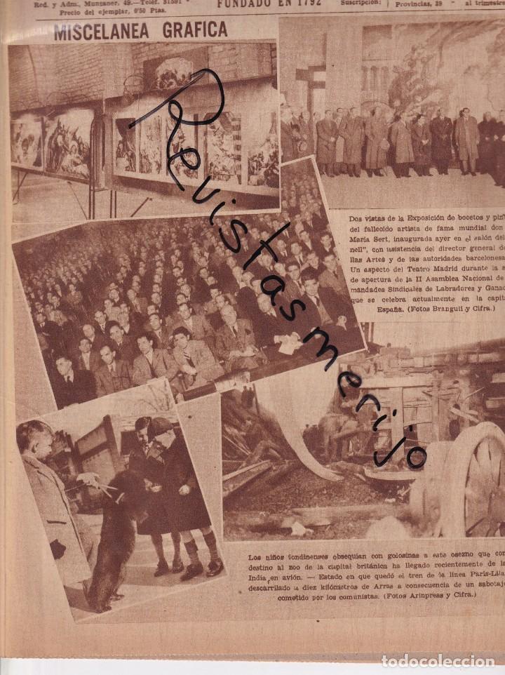 Coleccionismo de revistas y peri&oacute;dicos: DIARIO A&Ntilde;O 1947 VISITA EXPOSICION BOCETOS Y PINTURAS DE JOSE MARIA SERT SALON DEL TINELL BARCELONA