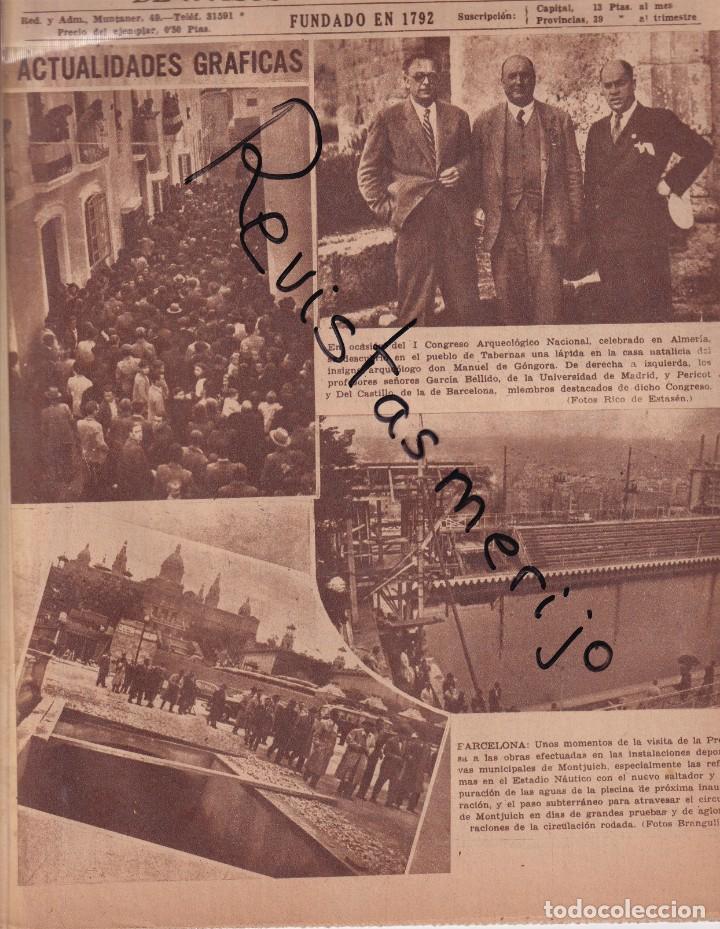 Coleccionismo de revistas y peri&oacute;dicos: DIARIO A&Ntilde;O 1949 TABERNAS LAPIDA MANUEL DE GONGORA ALMERIA MONTJUICH ESTADIO NAUTICO BARCELONA