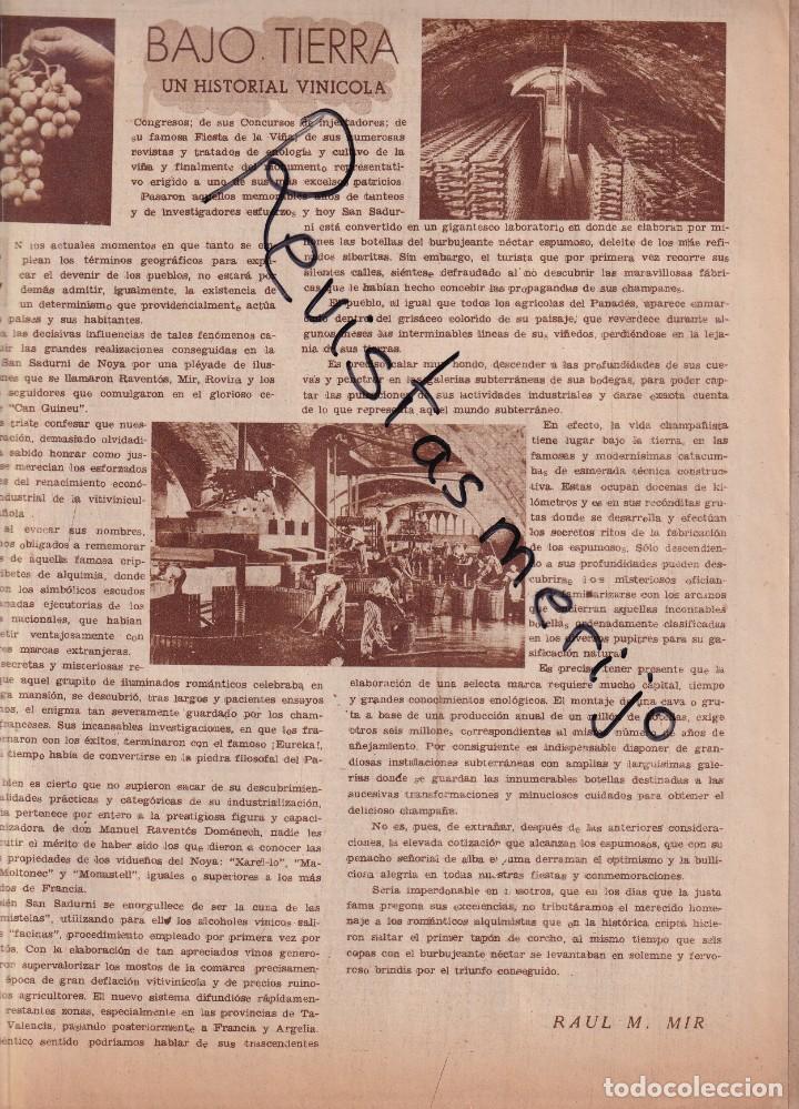 Coleccionismo de revistas y peri&oacute;dicos: DIARIO A&Ntilde;O 1947 REPORTAJE DE RAUL M. MIR FIESTA DE LA VI&Ntilde;A SAN SADURNI RAVENTOS ROVIRA