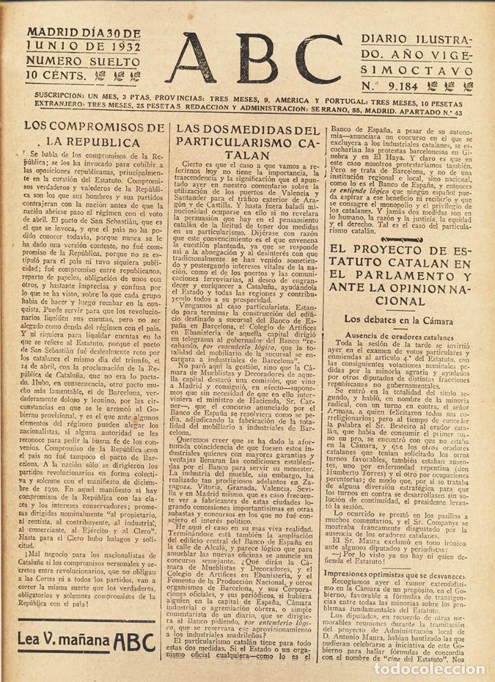 Coleccionismo de Revistas y Peri&oacute;dicos: II REPUBLICA EDITORIAL SOBRE EL ESTATUTO CATALU&Ntilde;A REVISTA ABC JUNIO 1932 PACTO SAN SEBASTIAN