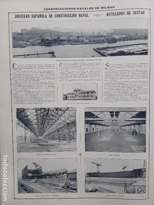 Collection Magazines and Newspapers: SOCIEDA ESPA&Ntilde;OLA DE CONSTRUCCION NAVAL ASTILLEROS SESTAO VAPOR CONDE ZUBIRIA VAPOR ALFONSOXIII 1927