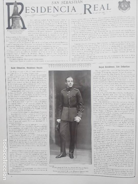 Collection Magazines and Newspapers: SAN SEBASTIAN RESIDENCIAL REAL ALFONSO XIII VICTORIA EUGENIA DO&Ntilde;A MARIA CRISTINA 2 HOJAS A&Ntilde;O 1927