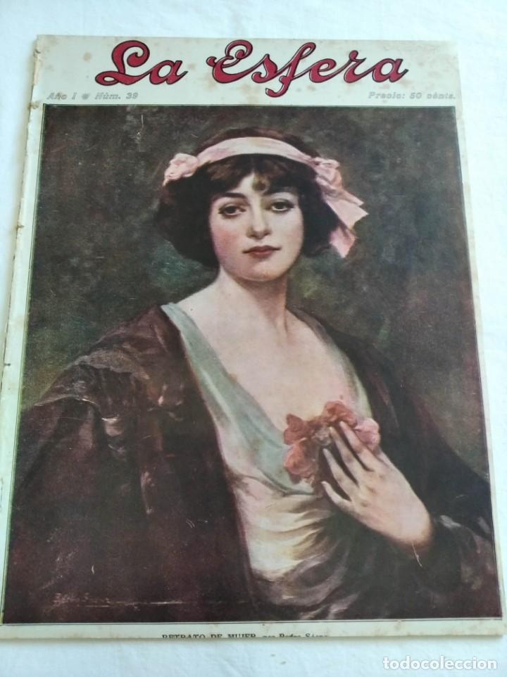 Collezionismo di Riviste e Giornali: LA ESFERA. N&ordm;39. A&Ntilde;O 1914. ARTE DE PEDRO S&Aacute;ENZ. EL KAISER EN PAR&Iacute;S. ESCENAS TRISTES DE LA GUERRA.