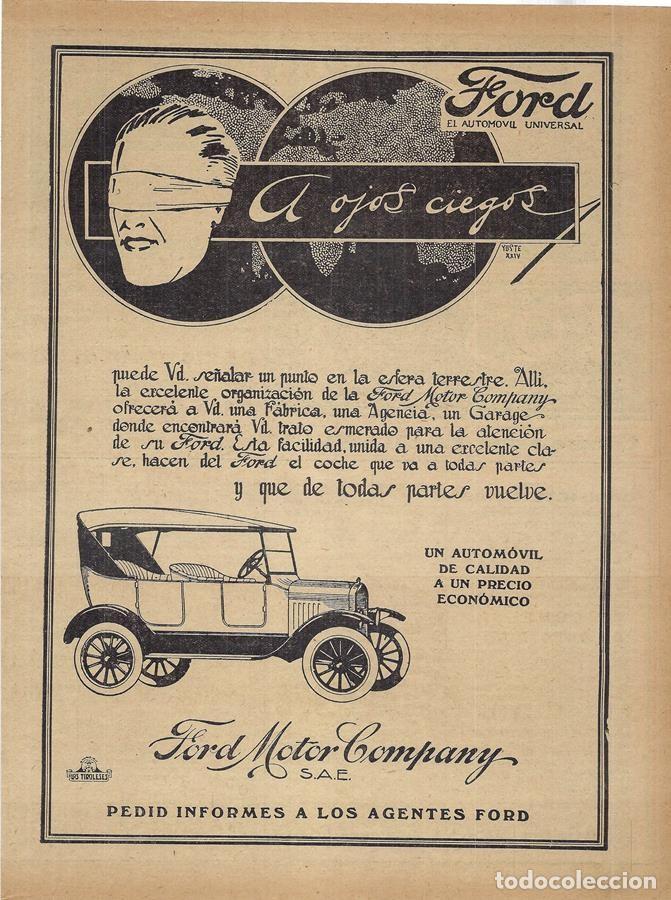 Coleccionismo de Revistas y Peri&oacute;dicos: 1924 HOJA REVISTA PUBLICIDAD ANUNCIO AUTOM&Oacute;VILES FORD MOTOR COMPANY