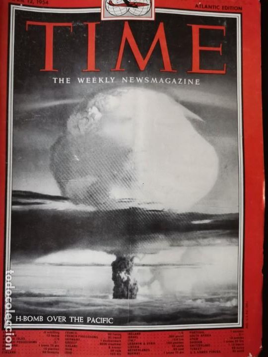 Coleccionismo de revistas y peri&oacute;dicos: 1954 REVISTA TIME - H.BOMB OVER THE PACIFIC