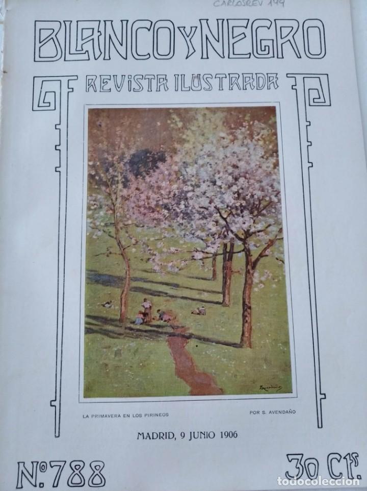 Collectionnisme de Revues et Journaux: BLANCO Y NEGRO. N&ordm; 788. A&Ntilde;O 1906. CORRIDA REGIA EN MADRID. POBRES PERROS BELGAS. FIESTA PERIOD&Iacute;STICA