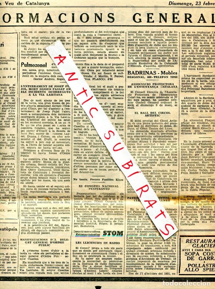 Coleccionismo de revistas y peri&oacute;dicos: DIARI ANY 1926 URIACH PULMOZONOL EL CARNAVAL DE VILANOVA I LA GELTRU TERMENS GUARDIOLA DE TREMP