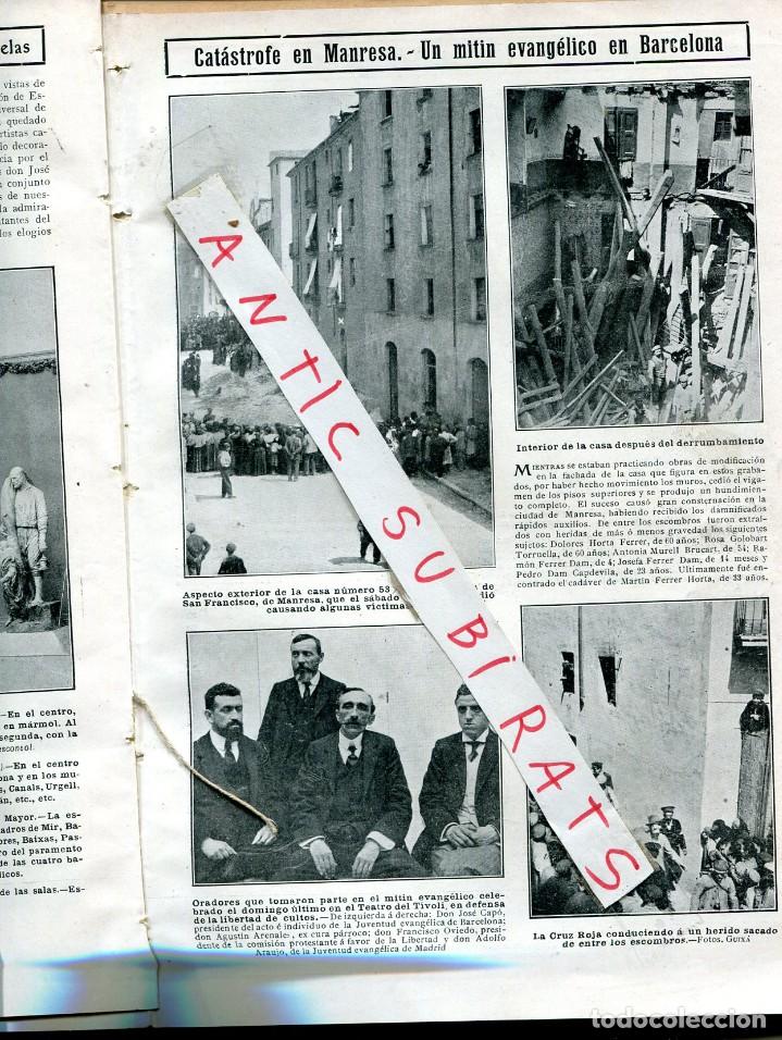 Coleccionismo de Revistas y Peri&oacute;dicos: REVISTA A&Ntilde;O 1910 HUNDIMIENTO EN LA MURALLA DE SANT FRANCESC EN MANRESA ESGRIMA ARDURA MONTALVO