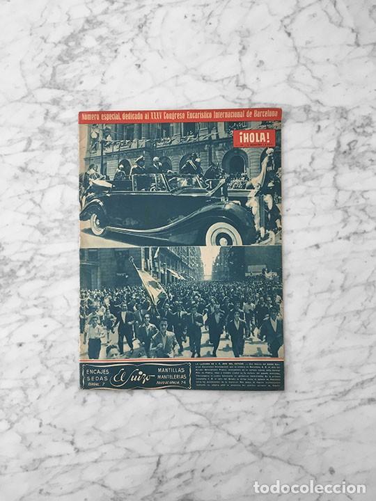 Coleccionismo de revistas y peri&oacute;dicos: HOLA - 1952 - XXXV CONGRESO EUCARISTICO INTERNACIONAL DE BARCELONA, EL CAUDILLO, CARDENAL TEDESCHINI