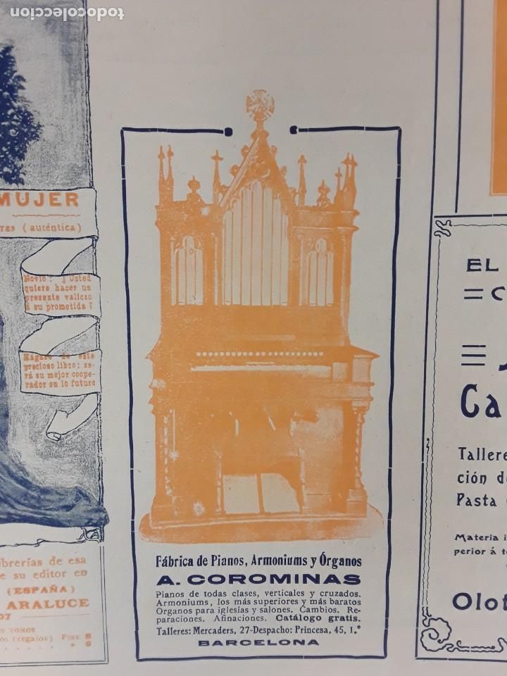 Collezionismo di Riviste e Giornali: FABRICA PIANOS ARMONIUMS Y ORGANOS IGLESIAS A.COROMINAS BARCELONA HOJA A&Ntilde;O 1909