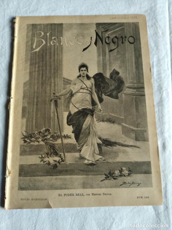 Coleccionismo de Revistas y Peri&oacute;dicos: BLANCO Y NEGRO. N&ordm; 192. A&Ntilde;O 1895. REYES Y PRESIDENTES (FRANCIA). SU SANTIDAD LE&Oacute;N XIII. B&Eacute;LGICA.