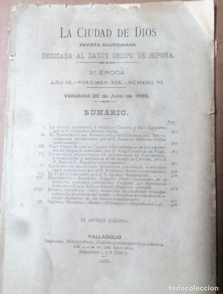 Coleccionismo de Revistas y Peri&oacute;dicos: La ciudad de Dios, Revista agustiniana, Valladolid, 1889, n&ordm; 127