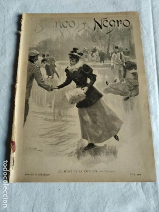 Collezionismo di Riviste e Giornali: BLANCO Y NEGRO. N&ordm; 195. A&Ntilde;O 1895. LA NIEVE EN REINOSA. VIAJE A LA REP&Uacute;BLICA ARGENTINA EN SIGLO XXI.