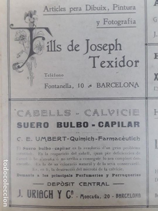 Coleccionismo de Revistas y Peri&oacute;dicos: LOCIO VIOLET QUINA CASALS / AXAROB PAGLIANO / SUERO BULBO CAPILAR C.E.UMBERT BARCELONA