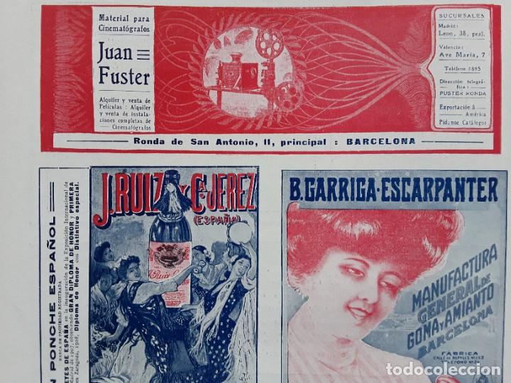 Collezionismo di Riviste e Giornali: MATERIAL PARA CINEMATOGRAFOS JUAN FUSTER BARCELONA ALQUILER PELICULAS .HOJA PUBLICIDAD A&Ntilde;O 1909
