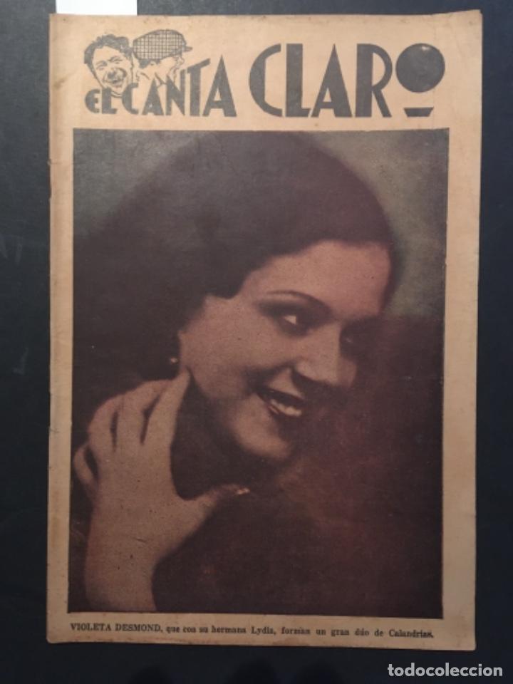 Coleccionismo de Revistas y Peri&oacute;dicos: EL CANTA CLARO, VIOLETA DESMOND, NUMERO 697, 1936