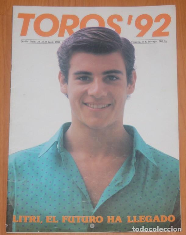 Coleccionismo de Revistas y Peri&oacute;dicos: TOROS '92 #20 Junio 1988 Miguel B&aacute;ez Litri Joselito Celso Ortega revista tauromaquia Bullfighter