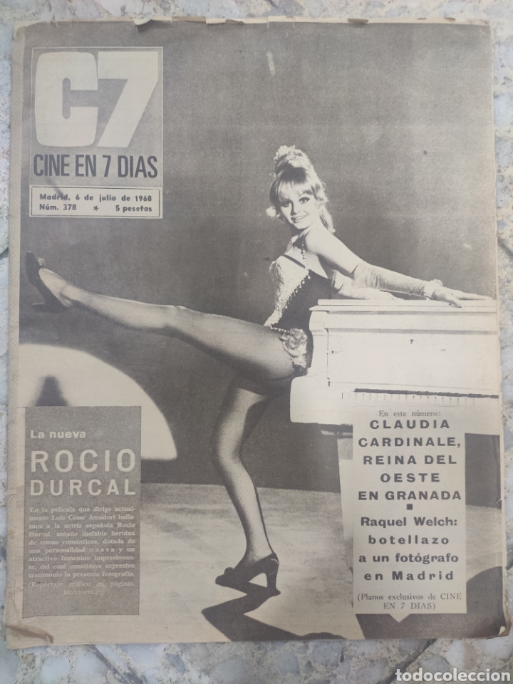 Coleccionismo de Revistas y Peri&oacute;dicos: REVISTA CINE EN 7 DIAS 1968 N&ordm; 378 ROCIO DURCAL. CLAUDIA CARDINALE