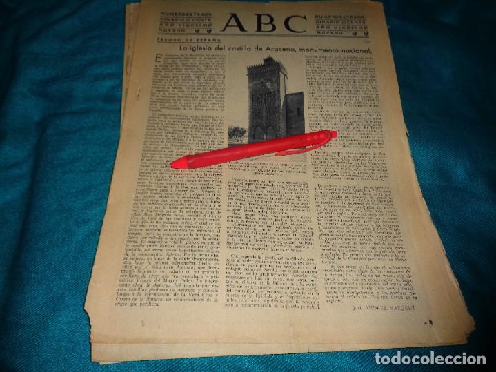 Coleccionismo de Revistas y Peri&oacute;dicos: RECORTE : TESORO DE ESPA&Ntilde;A : LA IGLESIA DEL CASTILLO DE ARACENA. ABC, JUNIO 1933