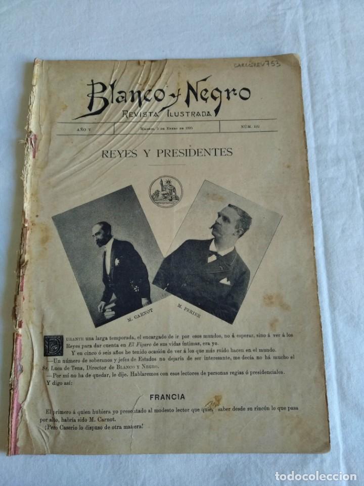 Coleccionismo de Revistas y Peri&oacute;dicos: BLANCO Y NEGRO. N&ordm; 192. A&Ntilde;O 1895. REYES Y PRESIDENTES. ALEMANIA. SU SANTIDAD LE&Oacute;N XIII. DUQUE YORK