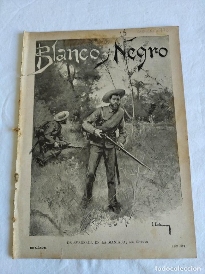 Coleccionismo de Revistas y Peri&oacute;dicos: BLANCO Y NEGRO. N&ordm; 212. A&Ntilde;O 1895. GUERRA EN LA ISLA DE CUBA. FIESTA DE LA CARIDAD. CICLISMO EN MADR