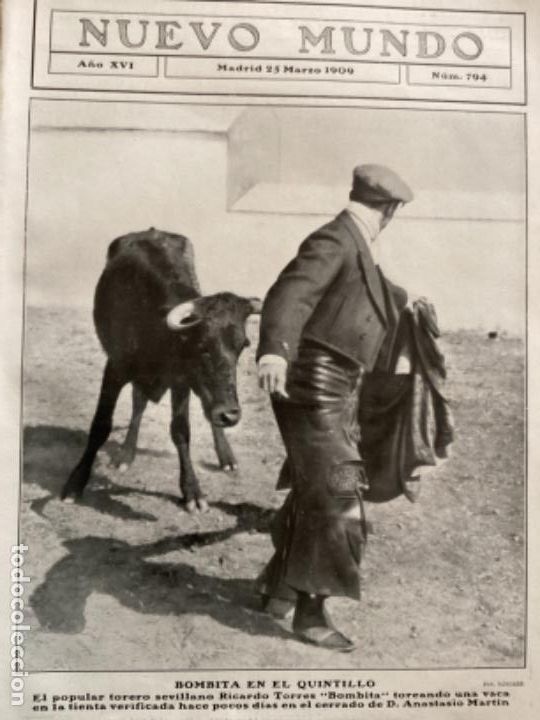Coleccionismo de revistas y peri&oacute;dicos: BOMBITA EN EL QUINTILLO, 1909 FOTO HOJA REVISTA