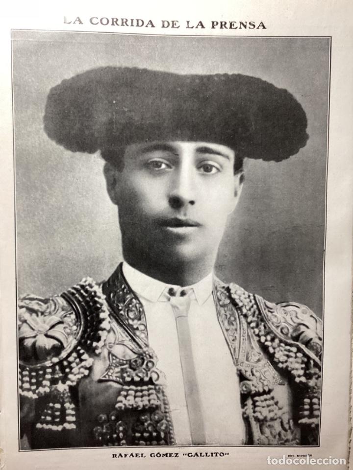 Sammeln von Zeitschriften und Zeitungen: RAFAEL G&Oacute;MEZ &ldquo;GALLITO&rdquo;, 1909 FOTO HOJA REVISTA
