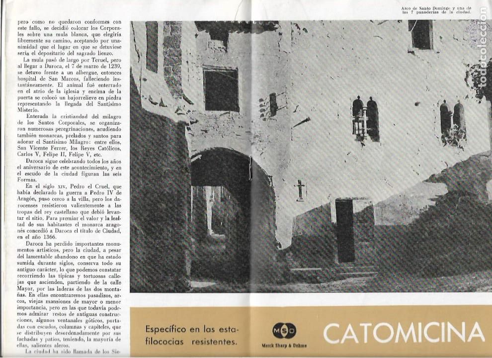 Coleccionismo de Revistas y Peri&oacute;dicos: A&Ntilde;OS 50 DAROCA IGLESIA STA MARIA SAN MIGUEL SAN JUAN CALLE TIPICA PLAZUELA STO DOMINGO PUERTA ALTA