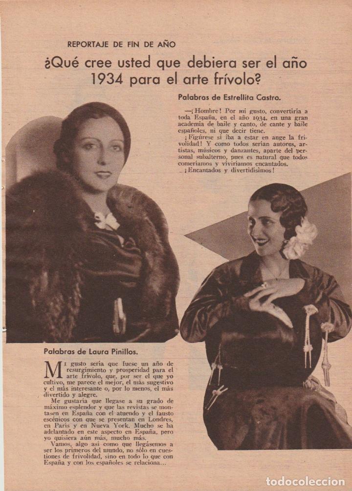 Coleccionismo de revistas y peri&oacute;dicos: Encuesta: Estrellita Castro, Laura Pinillos, Celia G&aacute;mez, Pilar Calvo...- 1933