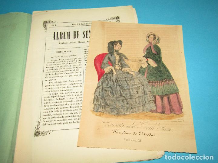 Coleccionismo de Revistas y Peri&oacute;dicos: Antiguo &Aacute;LBUM DE SE&Ntilde;ORITAS N&ordm; 26 A&ntilde;o 1 de 1852 - con Lamina Litografiada