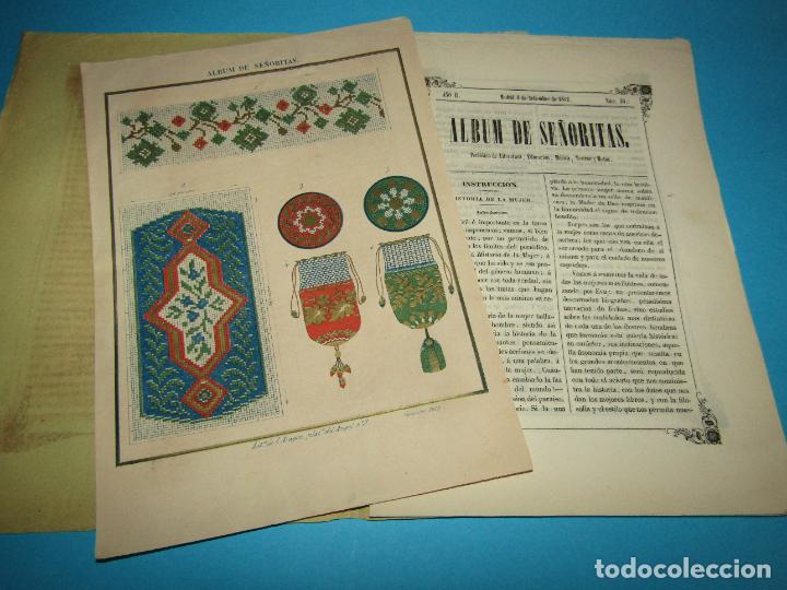 Coleccionismo de Revistas y Peri&oacute;dicos: Antiguo &Aacute;LBUM DE SE&Ntilde;ORITAS N&ordm; 30 A&ntilde;o II de 1852 - con Lamina Litografiada