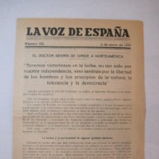 Coleccionismo de Revistas y Periódicos: GUERRA CIVIL-LA VOZ DE ESPAÑA-NUMERO 152-2 DE ENERO 1939-BANDO REPUBLICANO-VER FOTOS-(K-6052). Lote 324134503