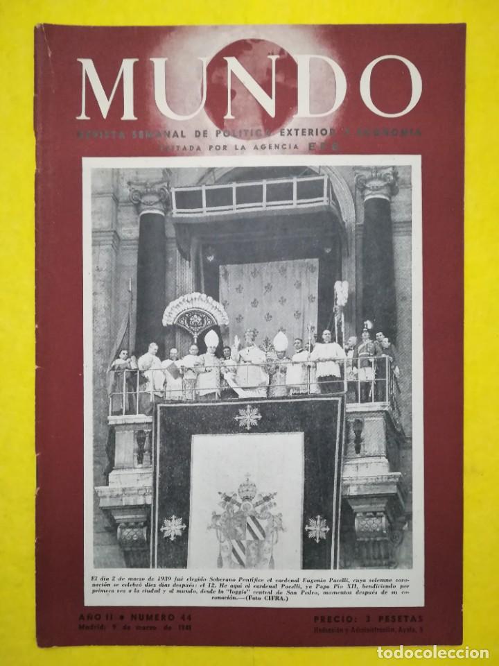 Coleccionismo de Revistas y Peri&oacute;dicos: MUNDO - 1941- PAPA PIO XII - CHILE - NACIONALIZACI&Oacute;N DEL BACALAO EN ESPA&Ntilde;A. - PJRB