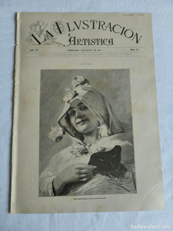 Coleccionismo de Revistas y Peri&oacute;dicos: LA ILUSTRACI&Oacute;N.ART&Iacute;STICA N&ordm; 374. A&Ntilde;O 1889. CARNAVAL. CAMPI&Ntilde;A DE ROMA. ALEJANDRO DUMAS HIJO. EL PRIM