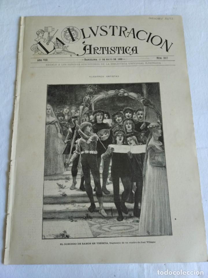 Sammeln von Zeitschriften und Zeitungen: LA ILUSTRACI&Oacute;N.ART&Iacute;STICA N&ordm; 387. A&Ntilde;O 1889. DOMINGO DE RAMOS EN VENECIA. LA MUERTE DE GALILEO. ART