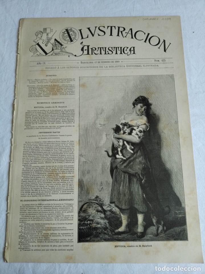 Coleccionismo de revistas y peri&oacute;dicos: LA ILUSTRACI&Oacute;N.ART&Iacute;STICA N&ordm; 425. A&Ntilde;O 1890. PALACIO DE HIELO EN PAR&Iacute;S. LA INMACULADA CONCEPCI&Oacute;N. ROG