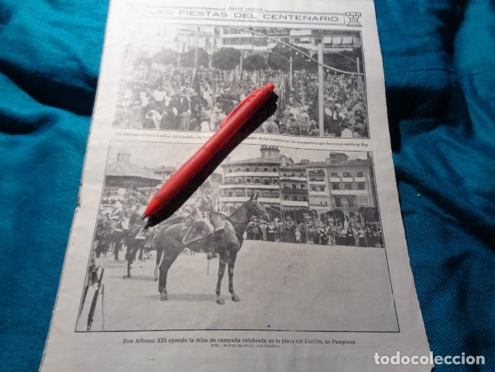 Coleccionismo de Revistas y Peri&oacute;dicos: RECORTE : EL REY ALFONSO XIII EN LA PLAZA DEL CASTILLO DE PAMPLONA. MUNDO GRAFICO, 19?