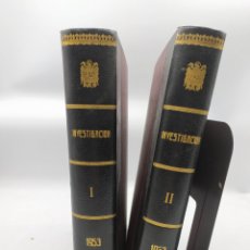 Coleccionismo de Revistas y Periódicos: REVISTA INVESTIGACIÓN REVISTA PROFESIONAL DE LA POLICÍA ESPAÑOLA 11 NÚMEROS 1953 2 TOMOS. Lote 324791283