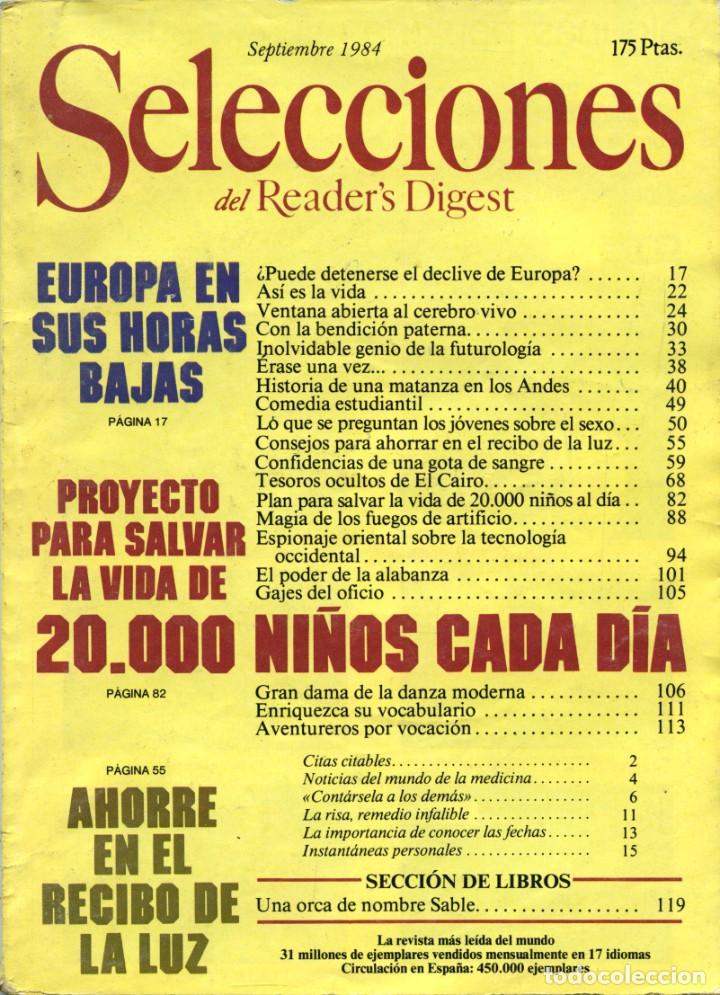 Coleccionismo de Revistas y Peri&oacute;dicos: REVISTA SELECCIONES DEL READER`S DIGEST. Septiembre de 1984. Pp. 144