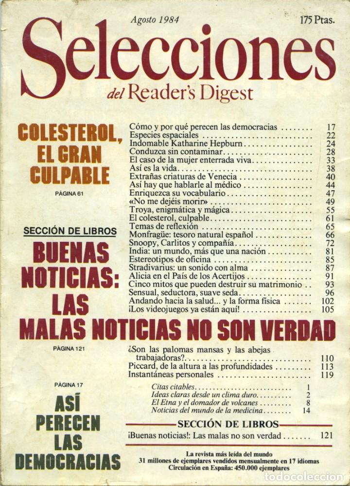 Coleccionismo de Revistas y Peri&oacute;dicos: REVISTA SELECCIONES DEL READER`S DIGEST. Agosto de 1984. Pp. 144