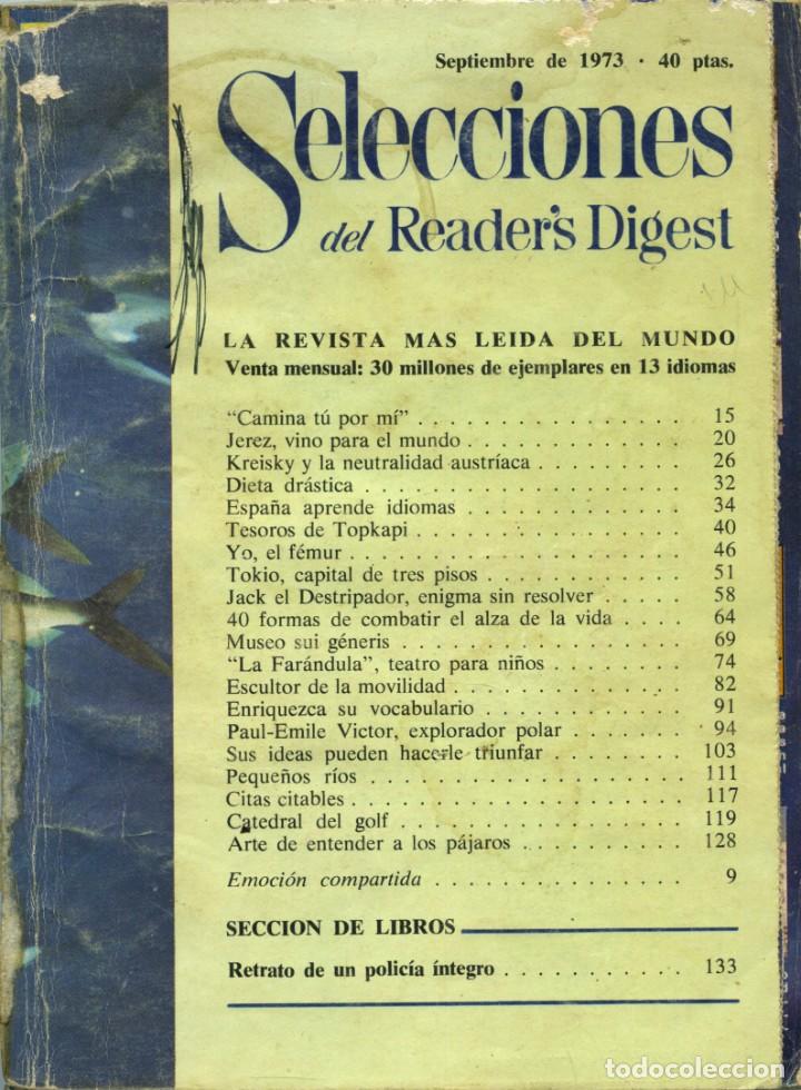 Coleccionismo de Revistas y Peri&oacute;dicos: REVISTA SELECCIONES DEL READER`S DIGEST. Septiembre de 1973. Pp. 168
